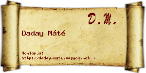 Daday Máté névjegykártya